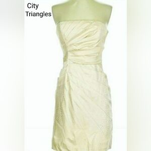 City Triangles Strapless Cream Color Dress
